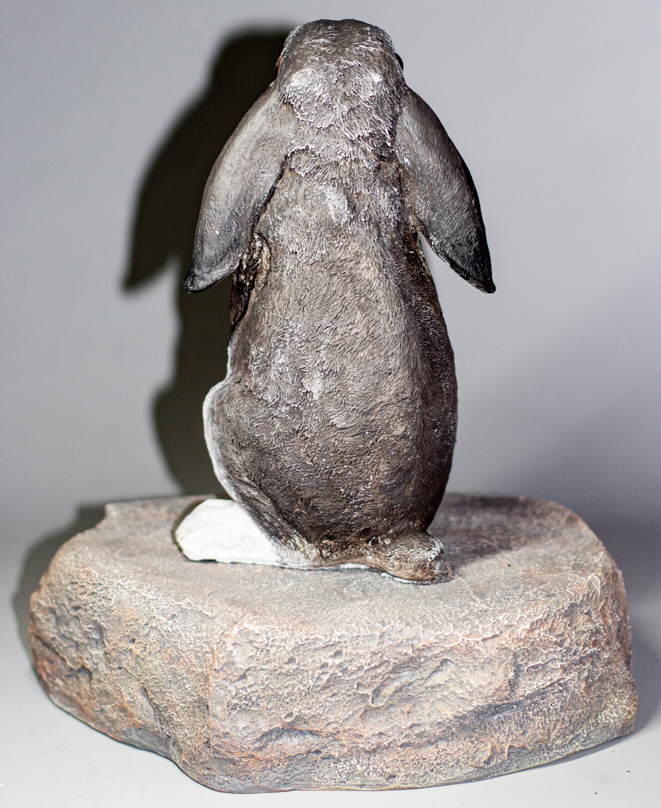 Black Lop Eared Rabbit Cremation Urn Pet Memorial Stone Statue Bunny Grave Decor