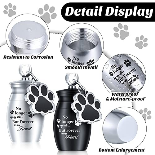 2 Pcs Pet Dog Urns Keychain for Ashes with 2 Storage Bags Small Fresh Style