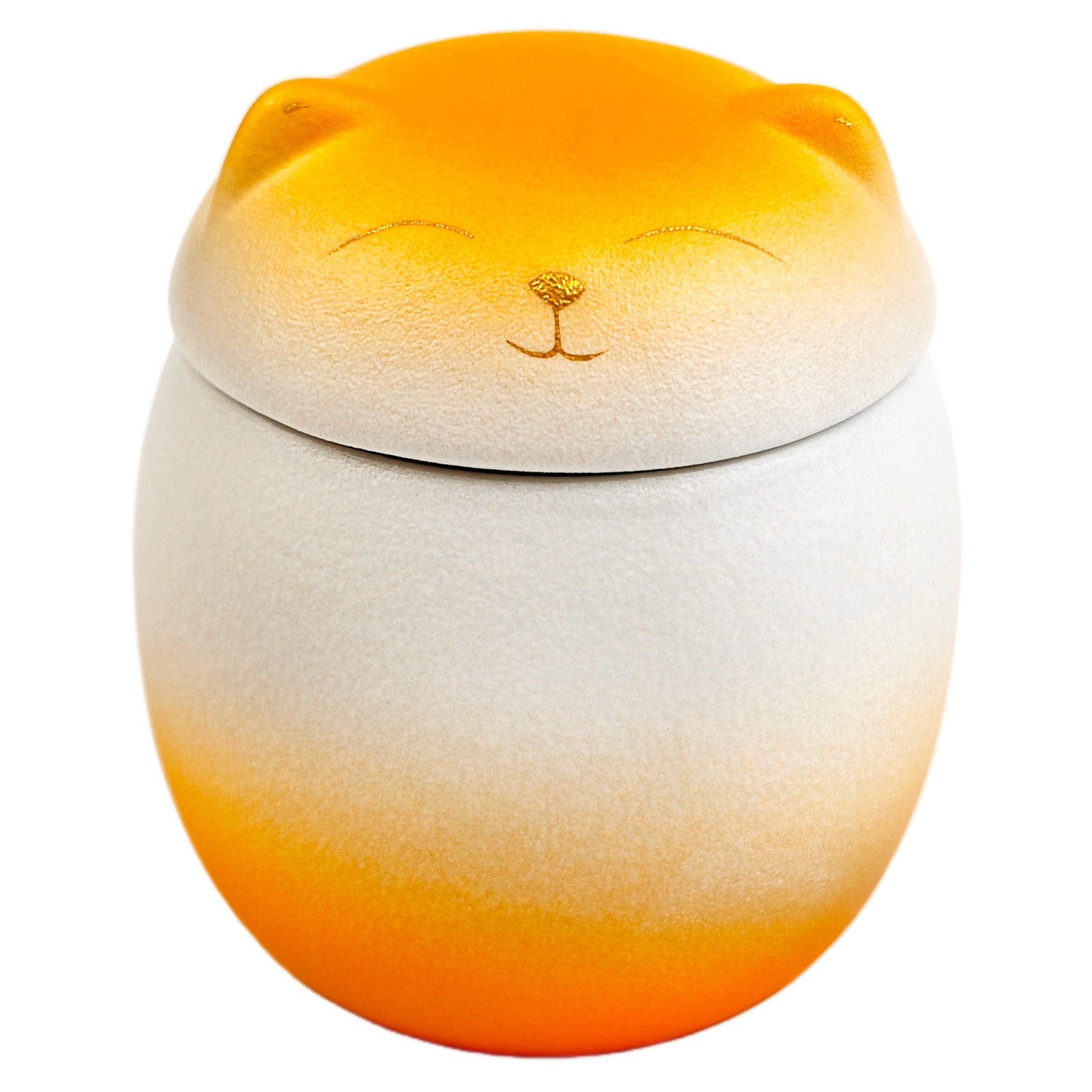 Smiley Orange-White gradien Cat Shaped Pet Urn 4.9*4.3in For Small Dog And Cat
