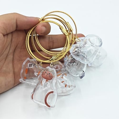 6Pcs Cat Hair Storage Pendant Keychain Pet Hair Keepsake Collector Plastic