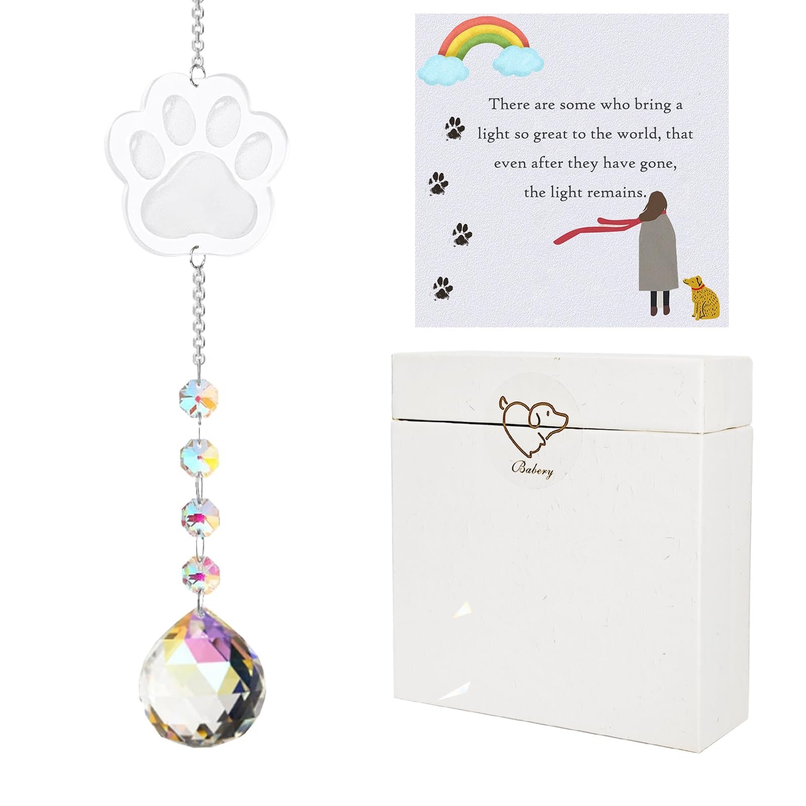 Dog Memorial Gifts for Loss of Dog, K9 Crystal Suncatcher Rainbow Maker Pet M…
