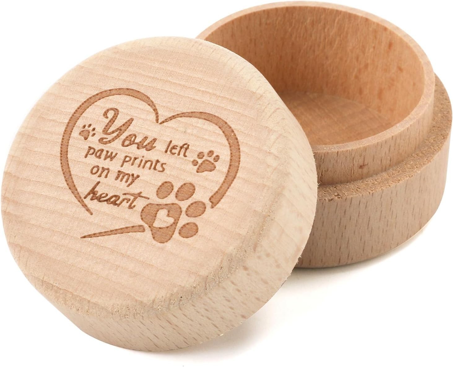 Heartfelt Pet Loss Memorial Box – Beech Wood Keepsake for Hair & Ashes