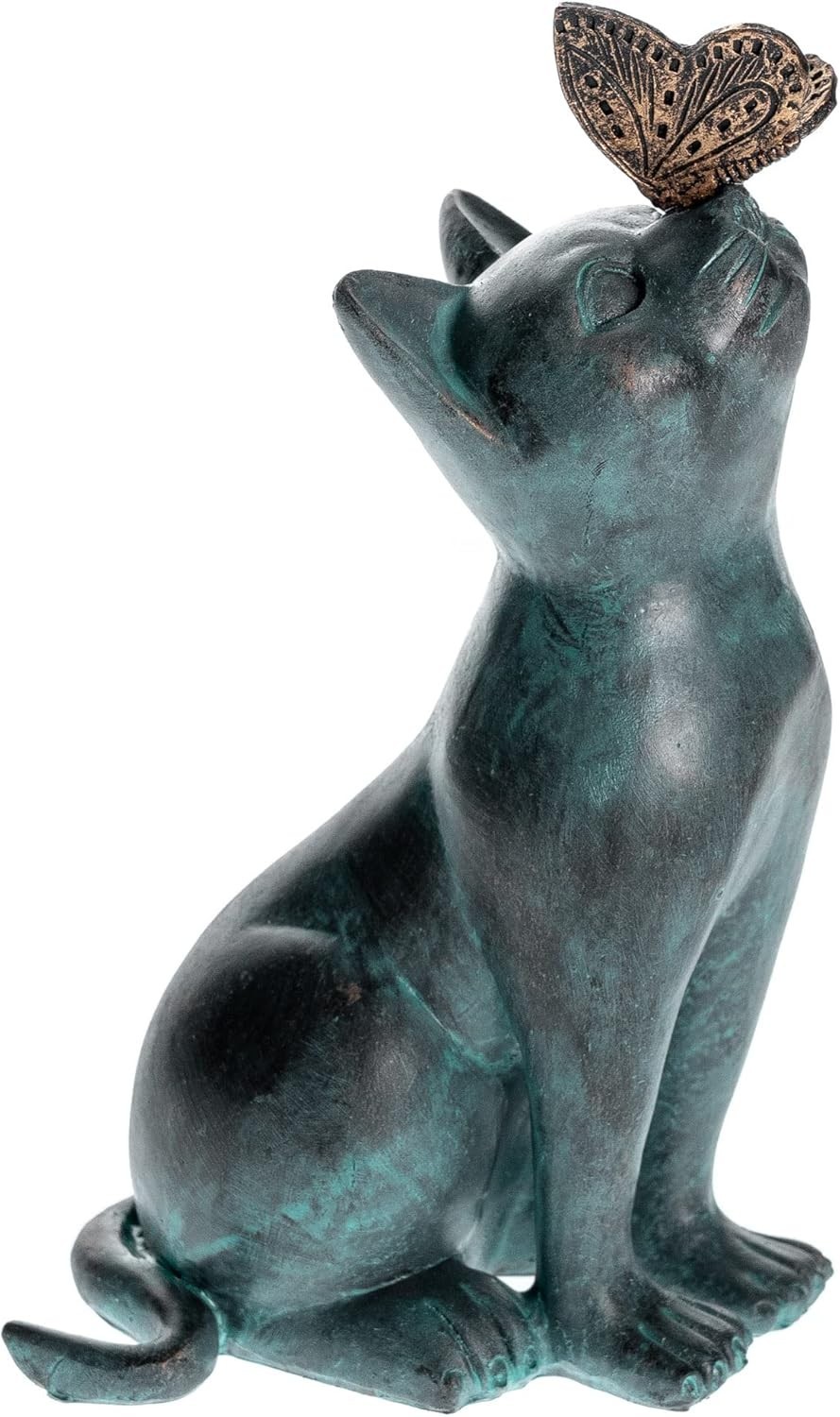 iHeartCats Cat Memorial Figurine with Butterfly – Cat Statue Pet Memorial Gifts