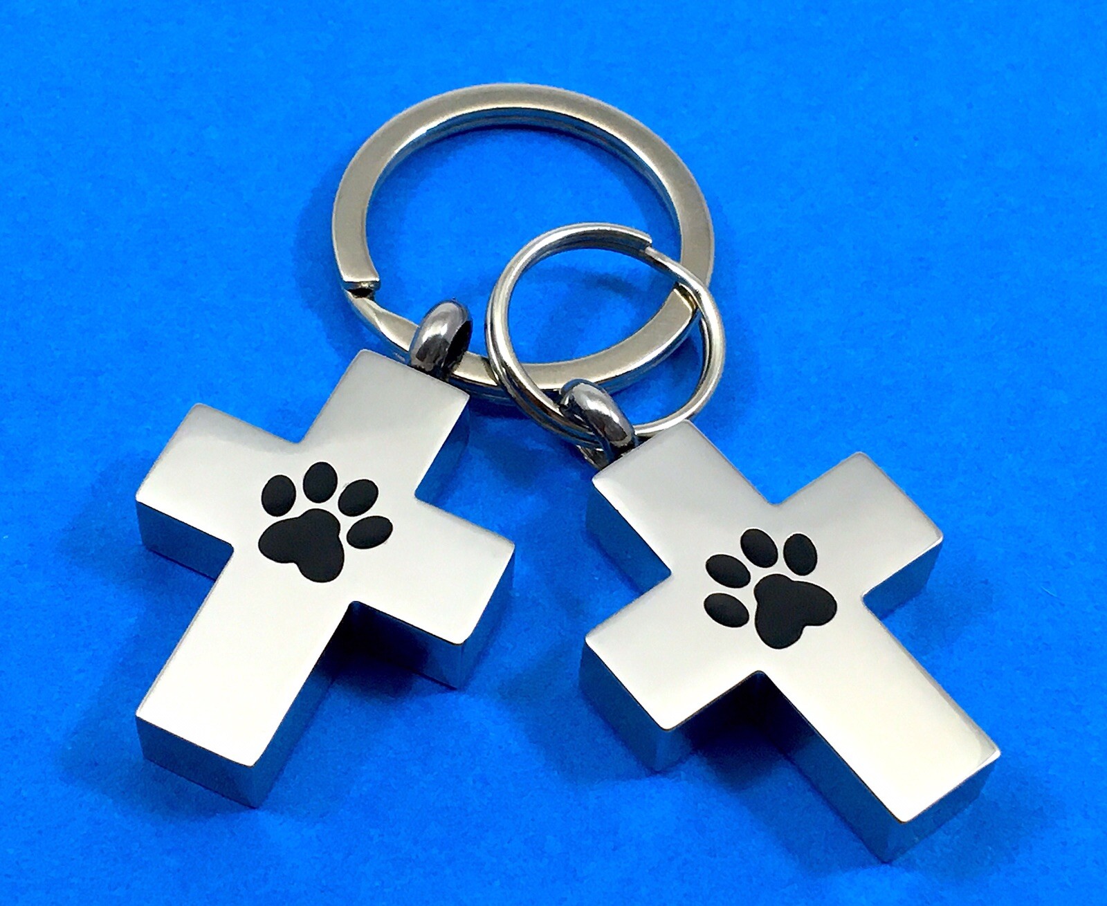 Cross Pet Cremation Necklace Chain Jewelry Pendant Urn Angel Paw Print Dog Cat