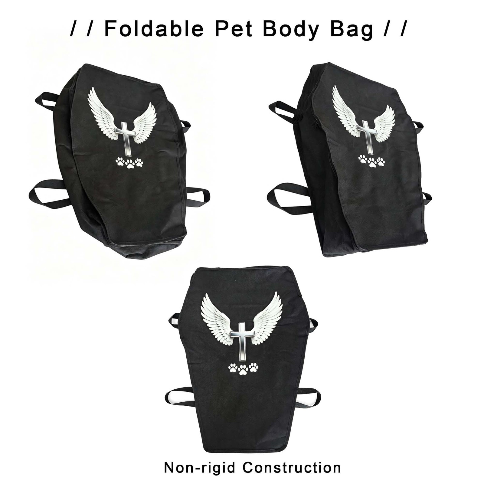 Black Pet Casket Burial Body Bag For Small Dogs Cats Under 20 lbs Cremation