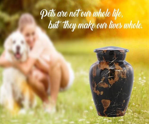 Marble Finish Sharing Urn – Mini Metal Cremation Urn for Keepsake Dynasty Black