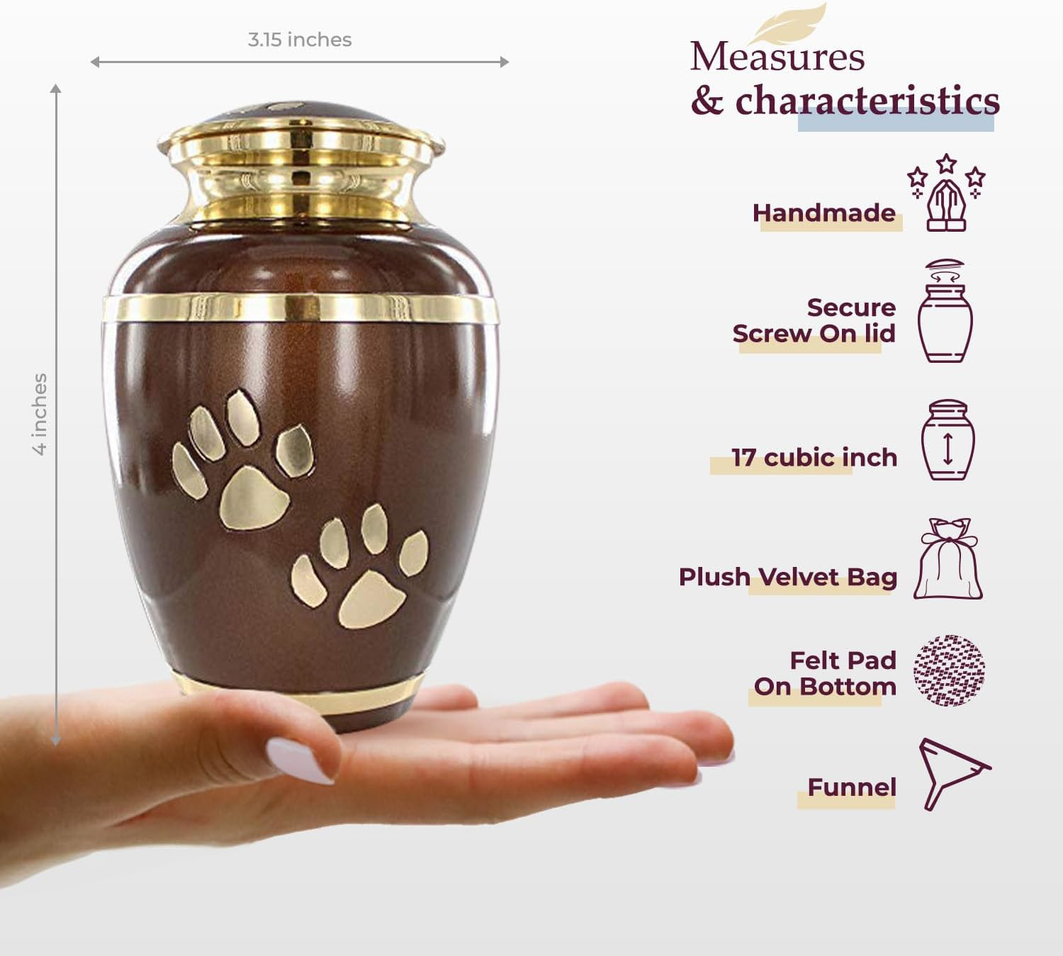 Trupoint Memorials Small Pet Urn for Dogs and Cats Ashes – A Loving Resting Pla