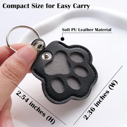 Pet Fur Keepsake Dog Hair Keychain Leather Paw Charm Key Chain Pet Dark Coffee