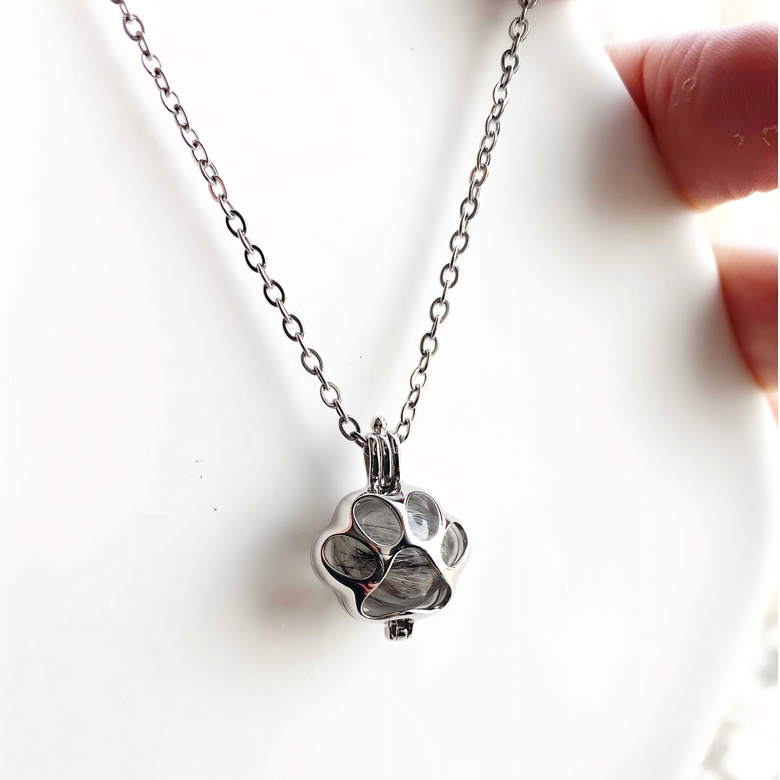 DIY Pet Memorial Necklace Kit, Custom Ashes Hair Locket 925 Sterling Silver Keep