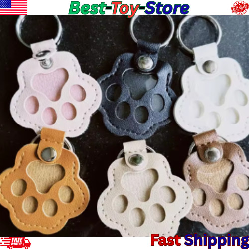 5PCs Pet hair keychain, Leather Paw Keychain with Hair Storage for Dog & Cat