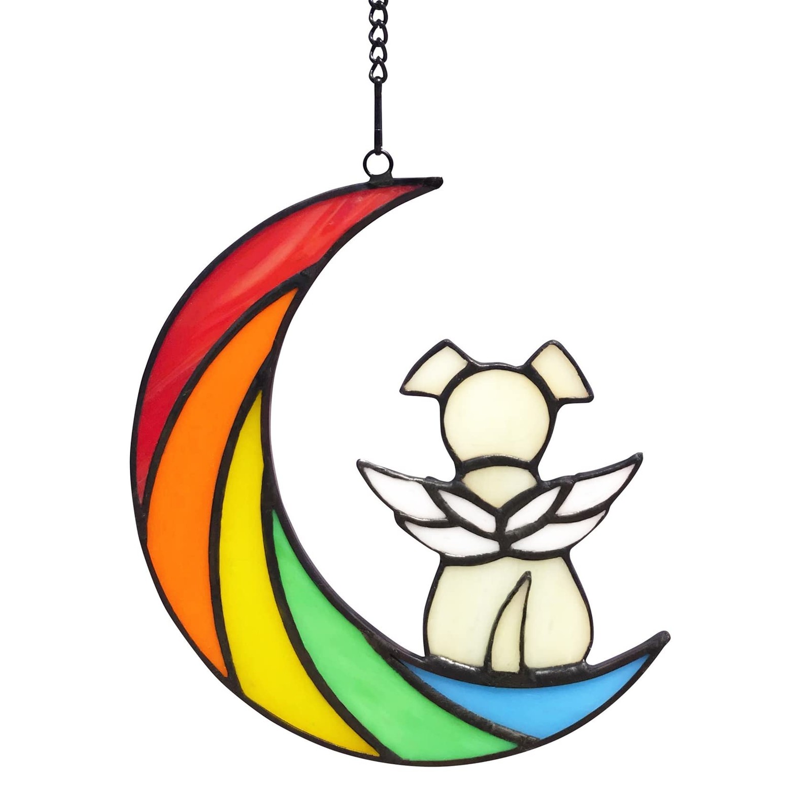 Stained Glass Rainbow Bridge Dog Memorial Gifts for Loss of Dog Sympathy Reme…