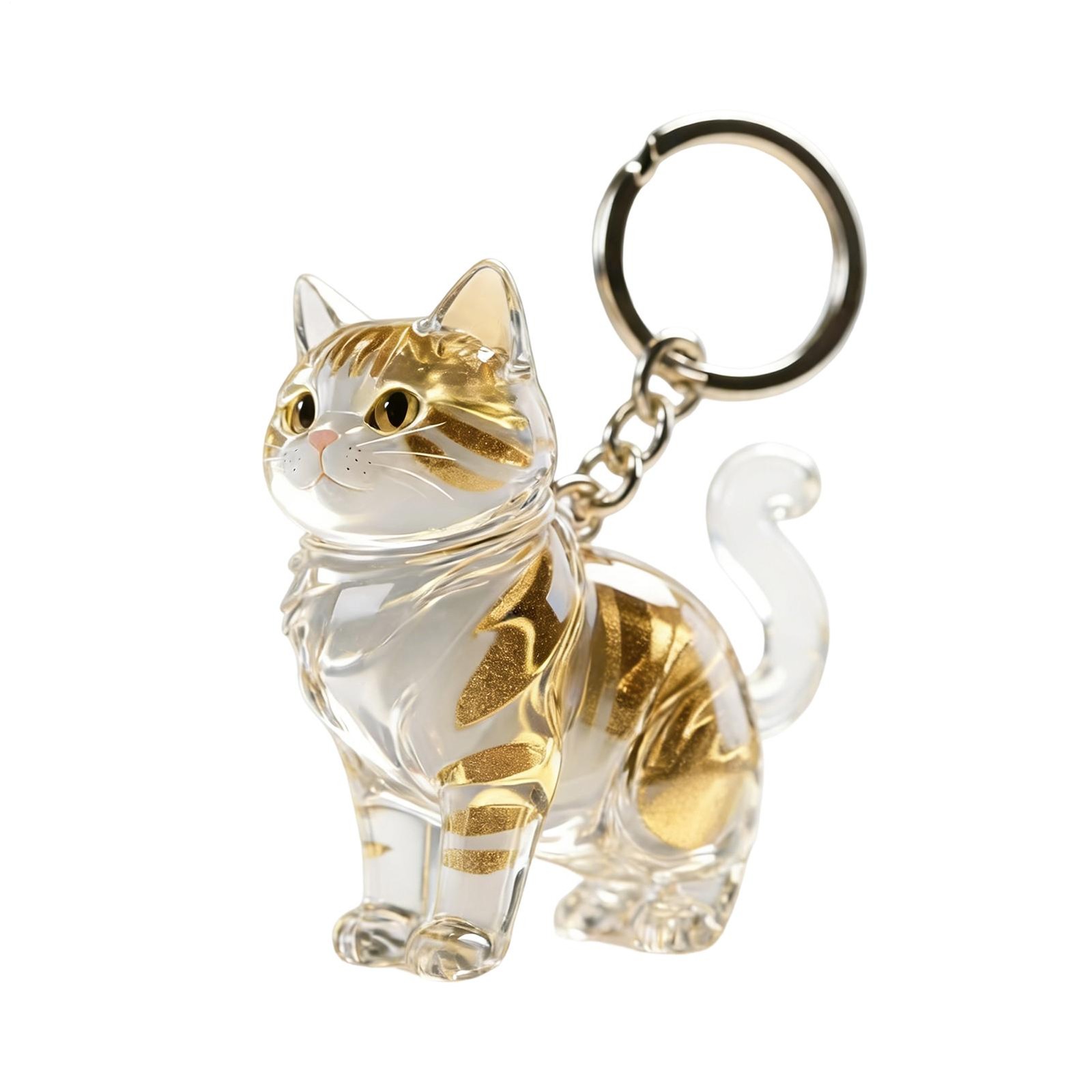 Cat Hair Storage Keychain Bag Pendant Transparent Pet Fur Keepsake Keychain