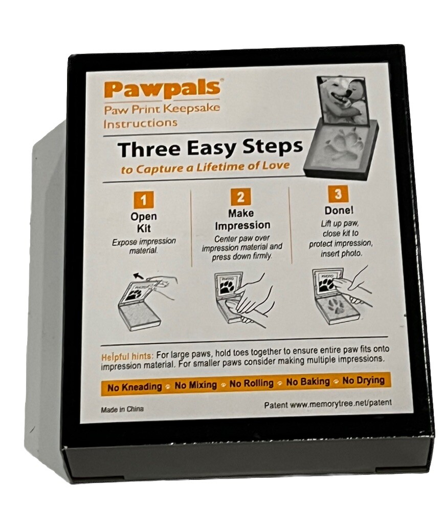 PawPals Paw Print Keepsake Kit Pet Memorial Non-Toxic Impression Mold NEW