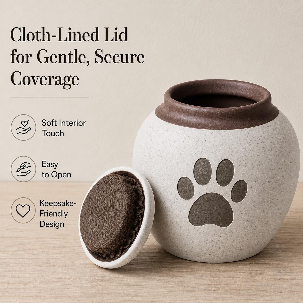 Small Pet Urn for Ashes, Dog and Cat Cremation Urn, White 4.1inch,