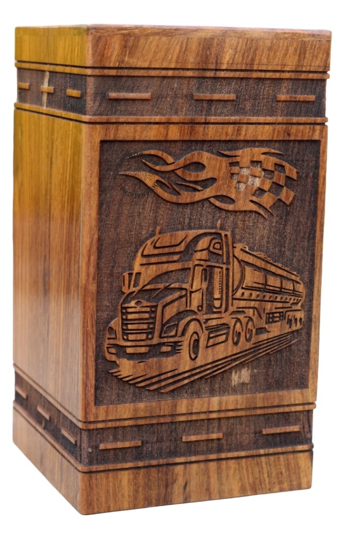 Truck Vehicles Trucking Wooden Urns Box for Human Ashes Classic Truck Jeep Adult