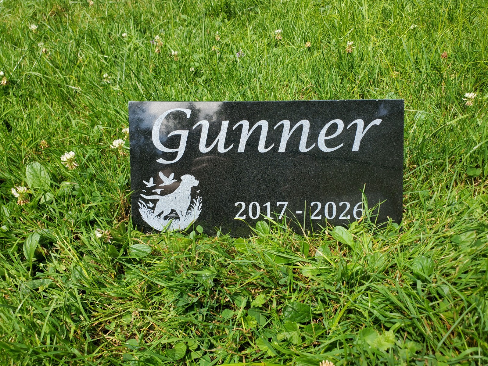 Hunting Dog Grave Marker Headstone Garden Pet Loss Memorial Burial Stone t25