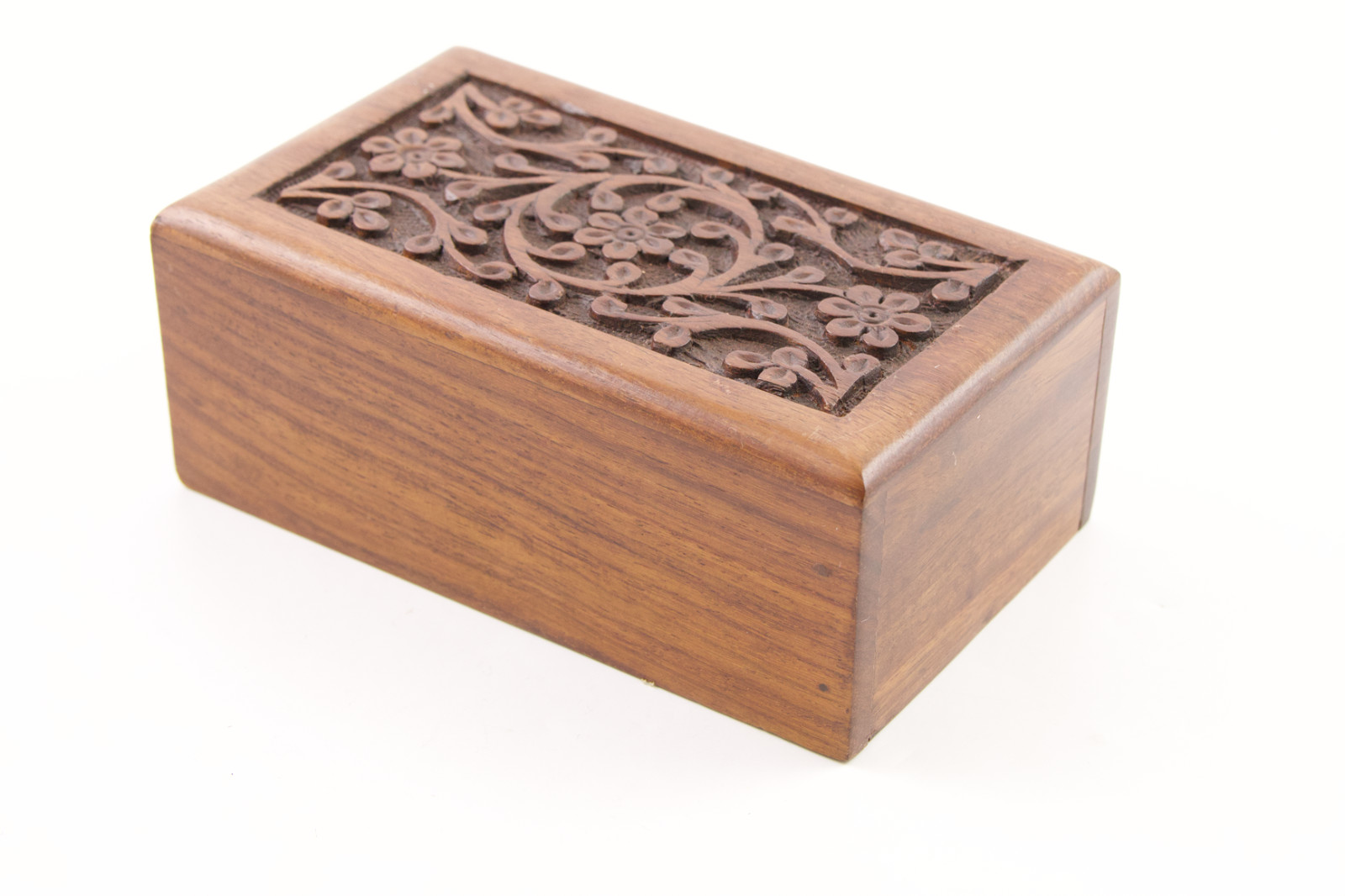 Hand Carved Wood Box Tree of Life Cat Dog Pet Cremation Urn