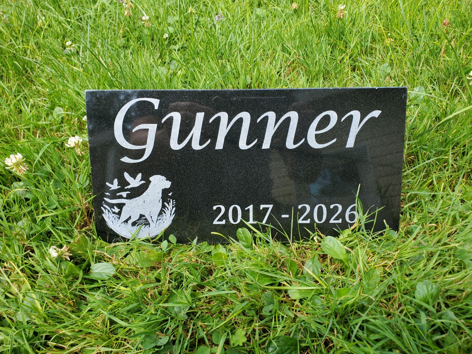 Hunting Dog Grave Marker Headstone Garden Pet Loss Memorial Burial Stone t25