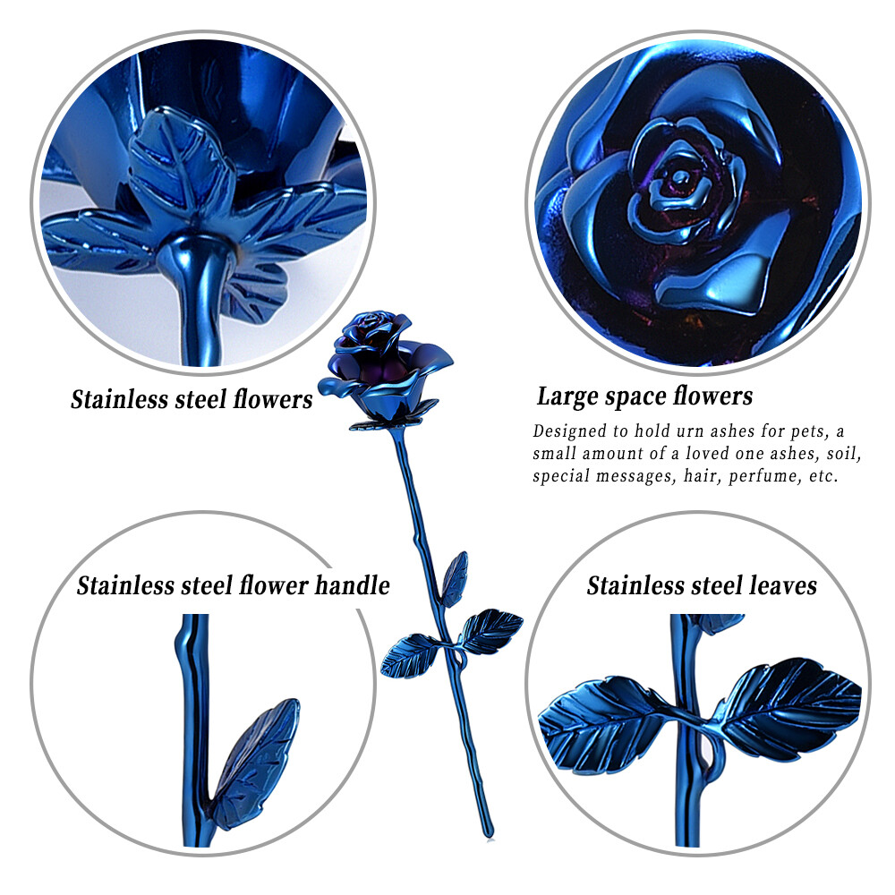 Rose Flower Keepsake Urn for Cremation Ashes Sympathy Gift Small Stainless Steel