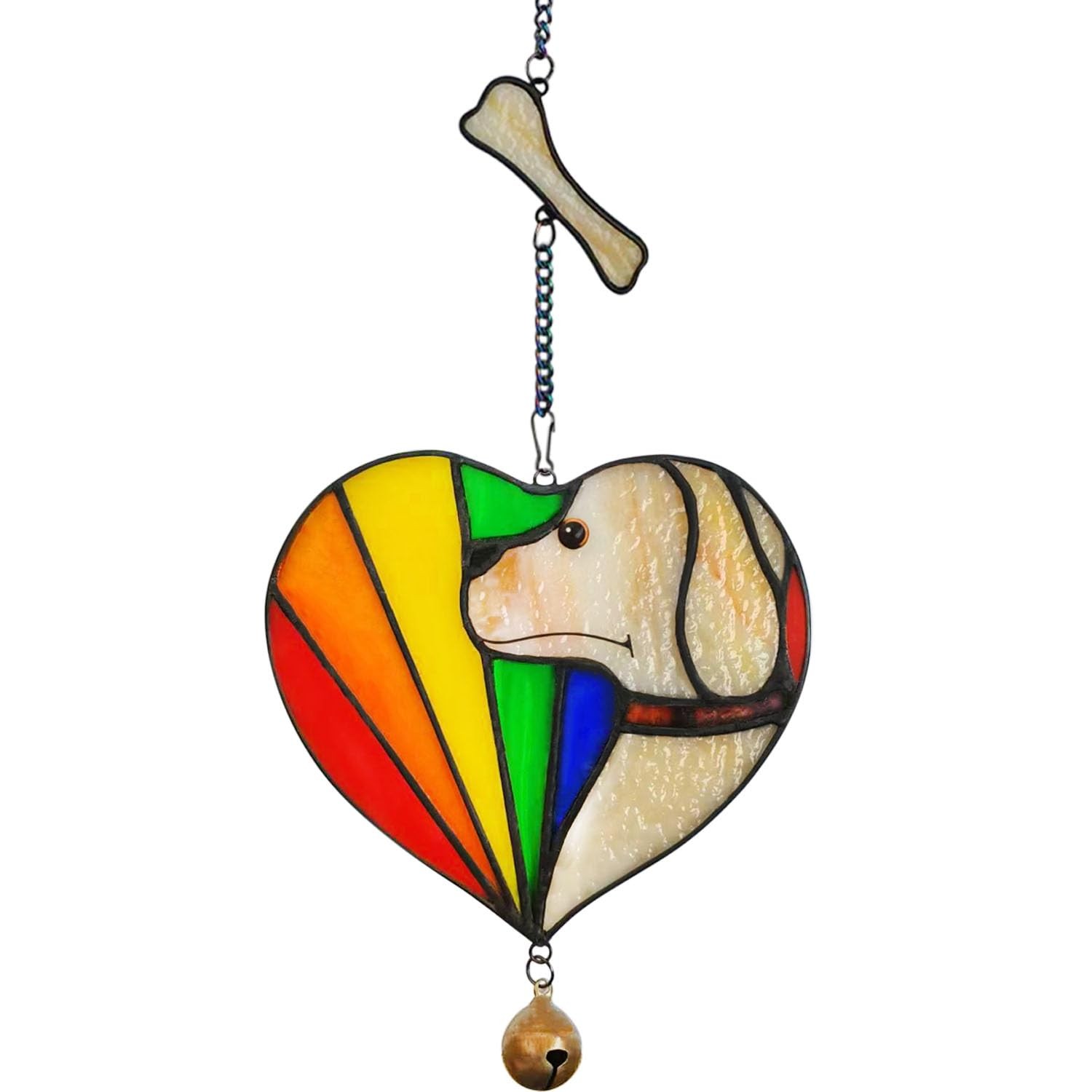 Handmade Stained Glass Rainbow Bridge Dog Memorial Gifts, Loss of Dog Sympath…