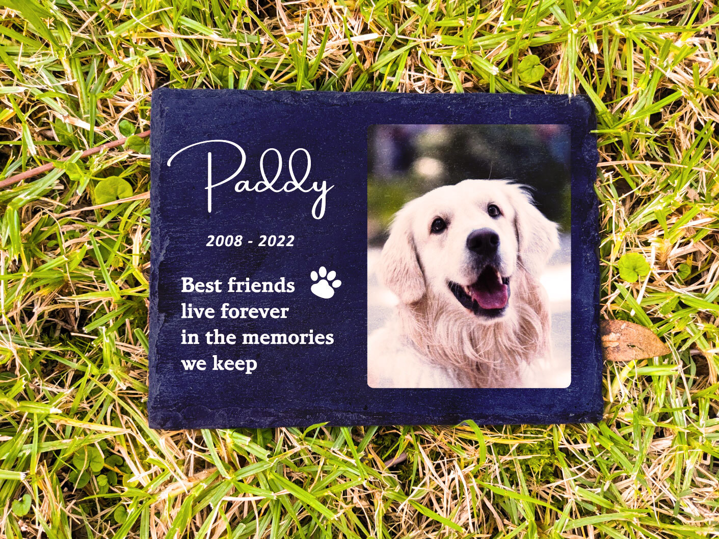 Personalised Pet RIP Memorial Plaque Dog Cat Bird Custom Grave stone UV Resist