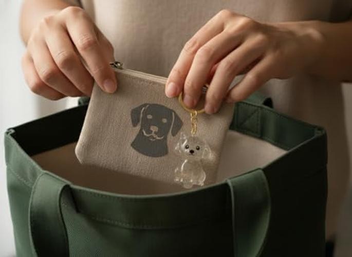 Cat/Dog Hair Collector Keychain Charm Memorial Bottle Memorial Storage Dog 1