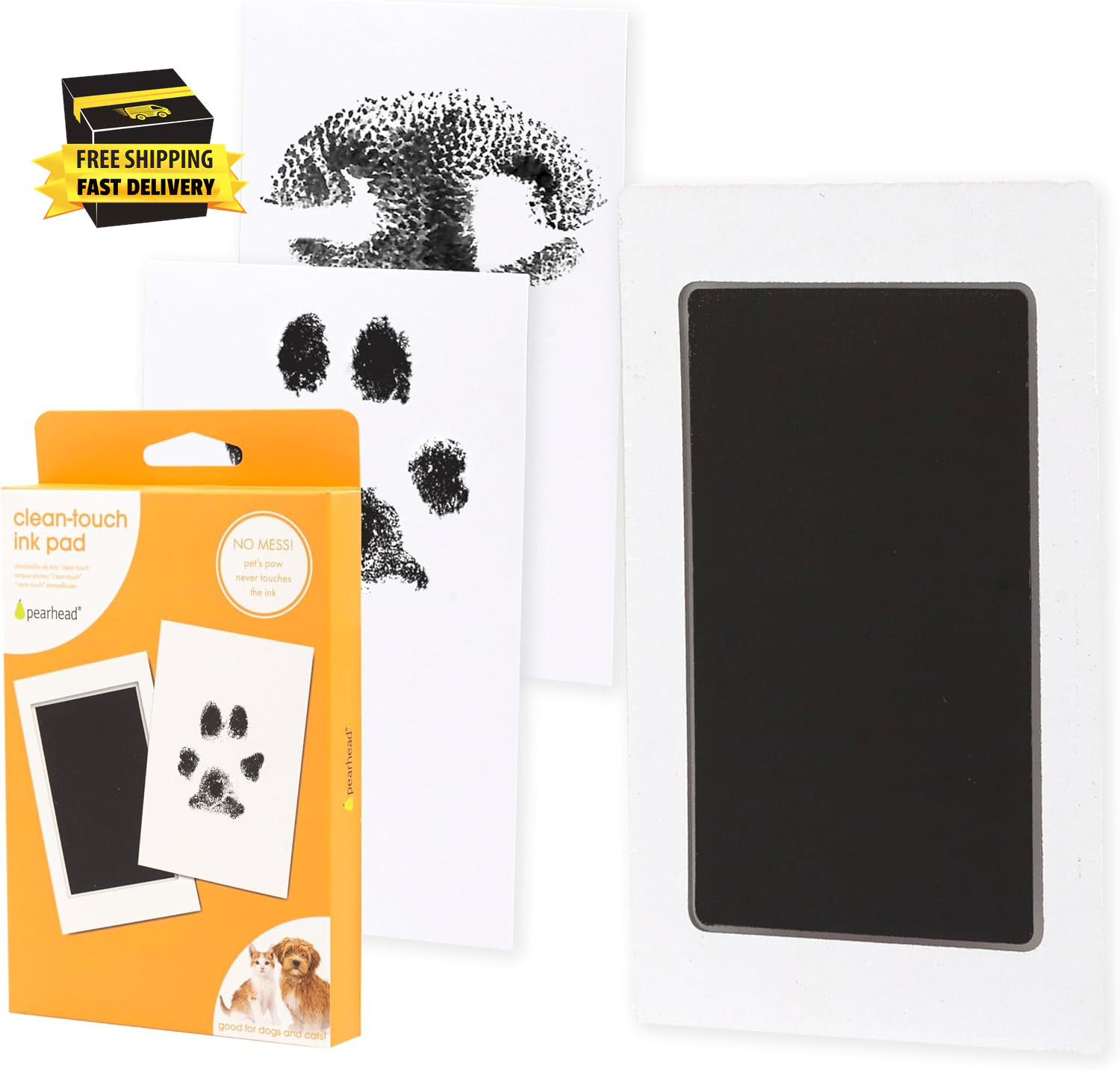 Paw Print Clean Touch Ink Pad Kit for Dogs and Cats, Pet Owner Keepsake, DIY Ink
