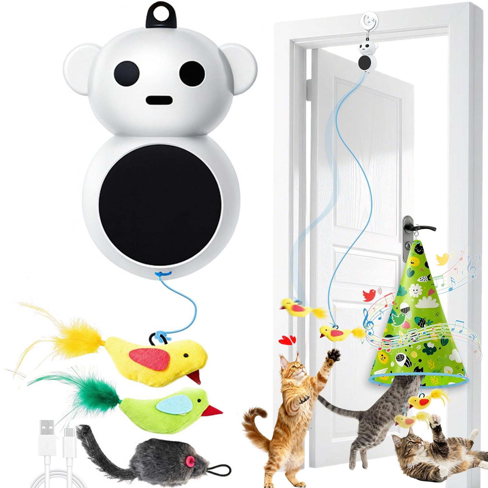 Interactive Cat Toy for Indoor Cats: 2 in1 Automatic Hide and Seek Moving Concea