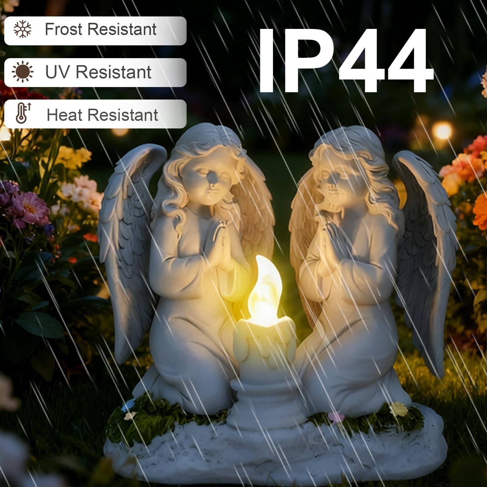 Solar Garden Angel Statue Praying Guardian Angel Statue Light for Outdoor Yar…