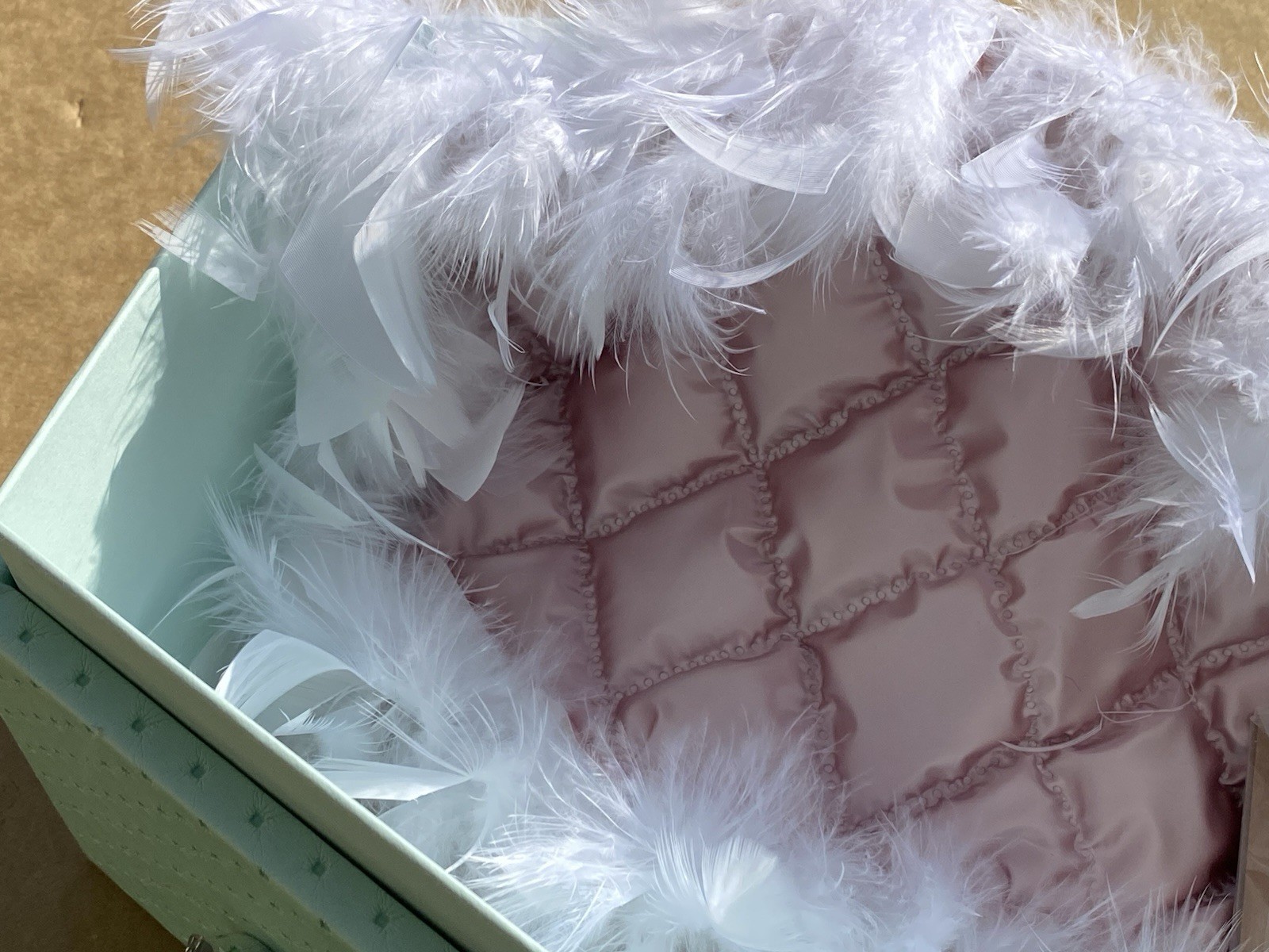 Cradle to Grave Small Pet Cat Dog Casket Coffin Rhinestone Mint Green Burial Box