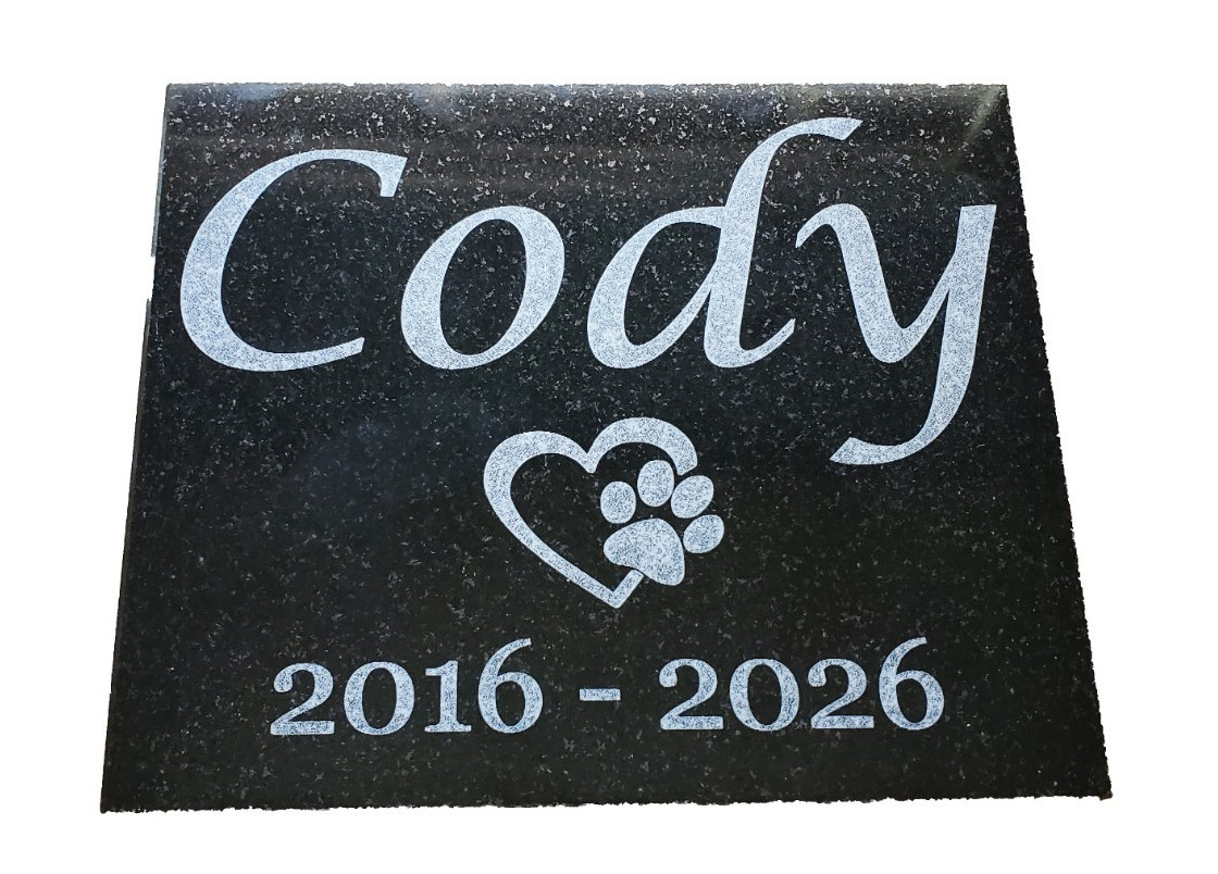 Pet Burial Grave Stone Maker: Granite Headstone Garden Memorial Plaque A2