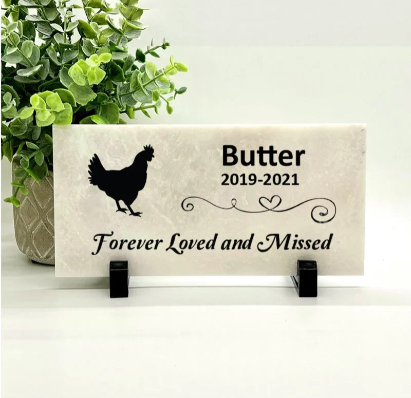 Chicken Memorial – Personalized Pet Memorial Stone – Chicken Loss sympathy Gift