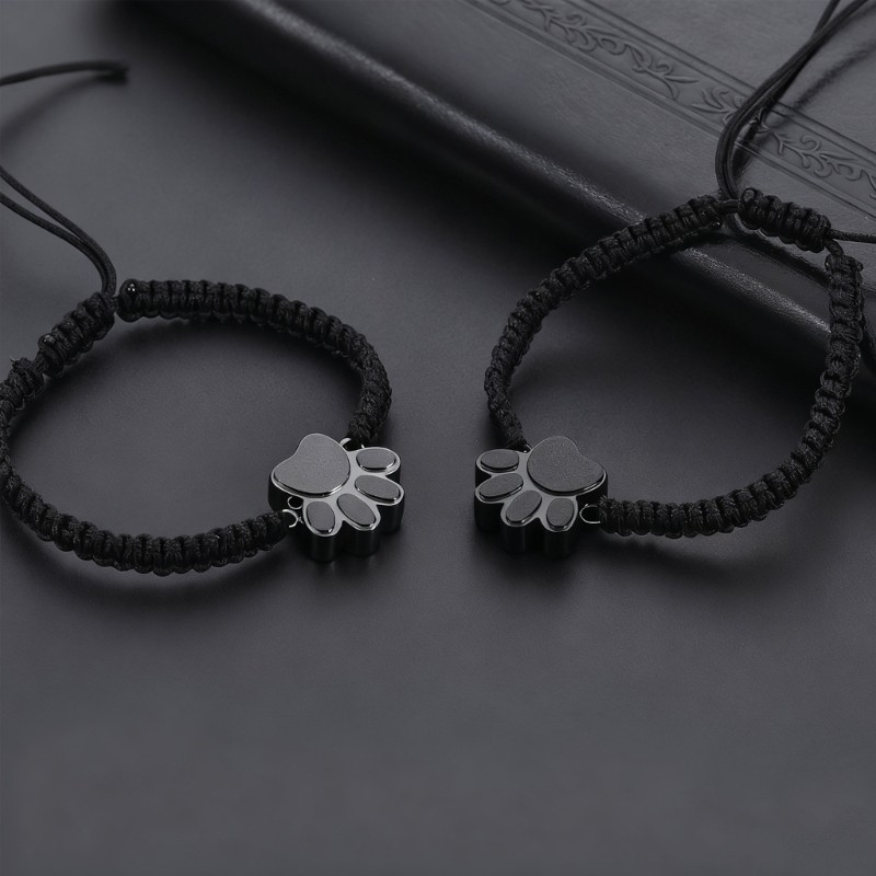 Cremation Jewelry Urns Bracelet for Pet Ashes Cats Dog Paws Pendants Bangles