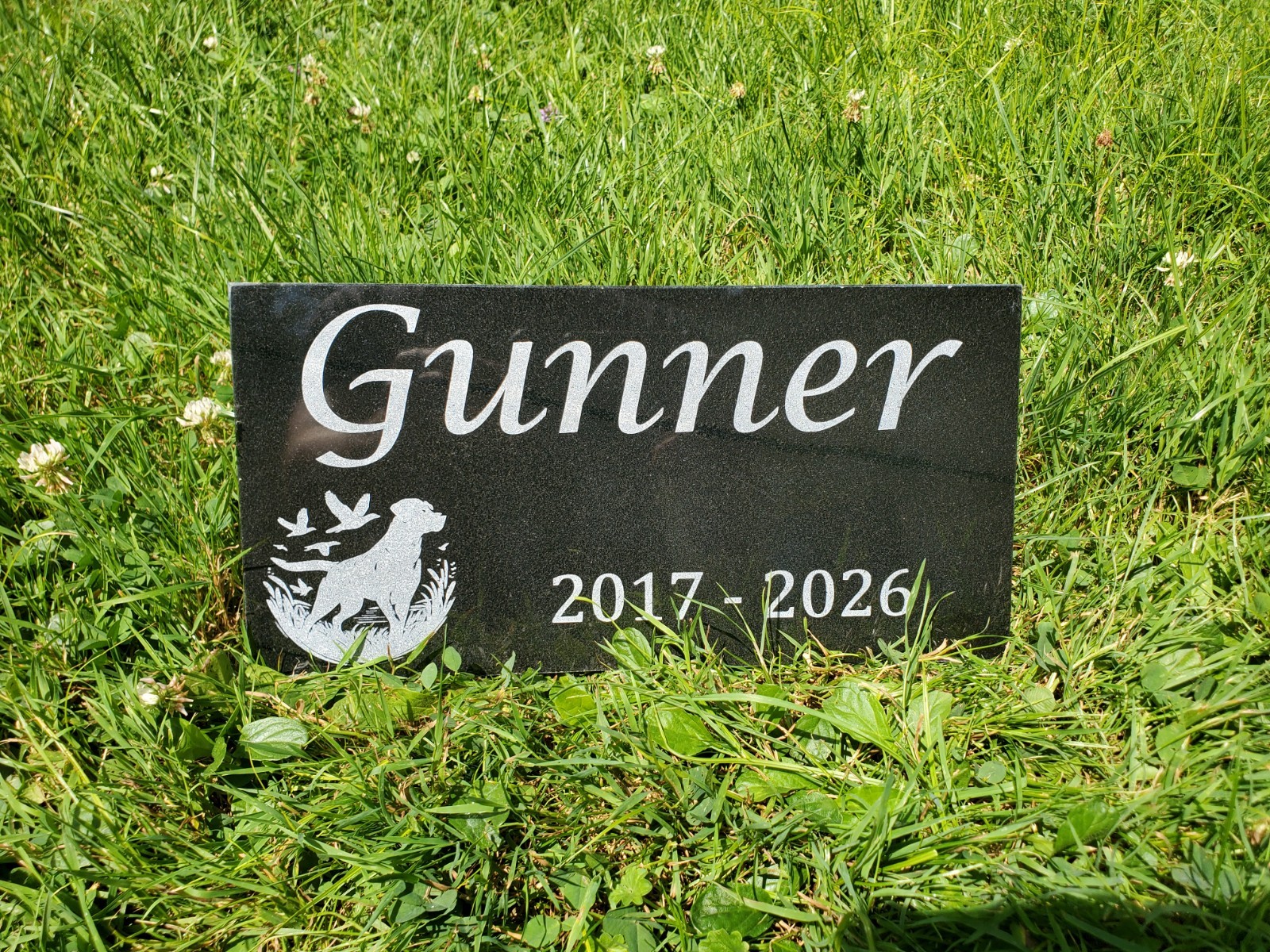 Hunting Dog Grave Marker Headstone Garden Pet Loss Memorial Burial Stone t25