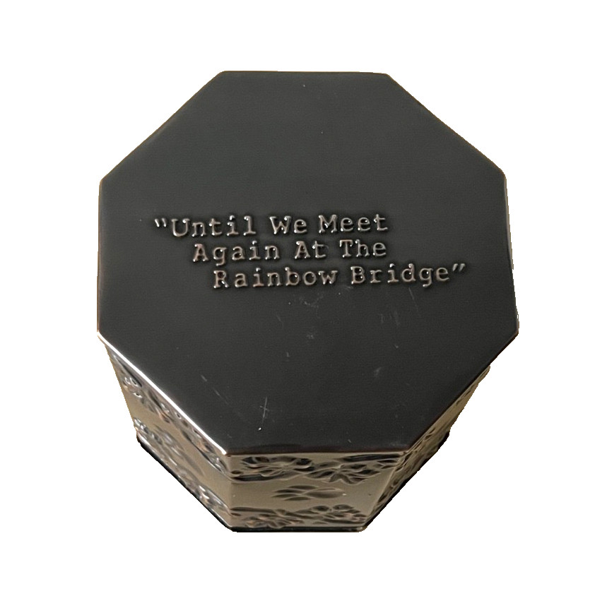 IRON CRAFT WARES PET DOG CAT METAL CREMATION MEMORIAL URN UNTIL WE MEET AGAIN