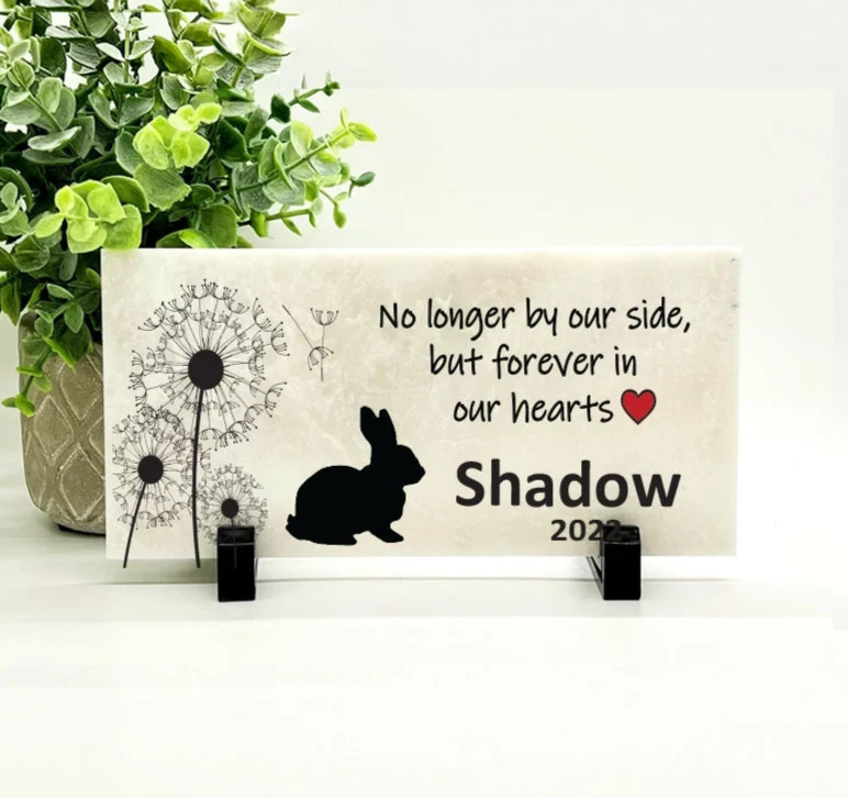 Rabbit Memorial – Personalized Pet Memorial Stone – Rabbit Loss sympathy Gift