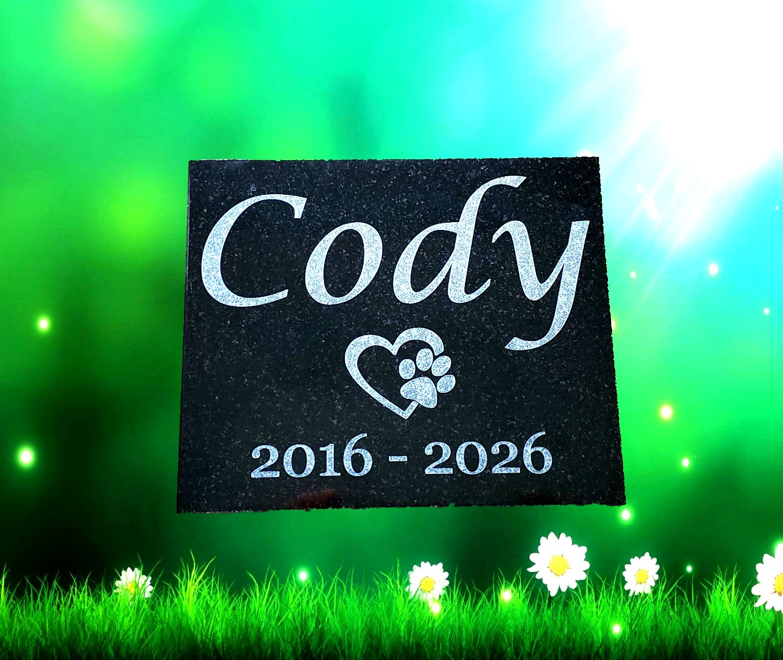 Pet Burial Grave Stone Maker: Granite Headstone Garden Memorial Plaque A2