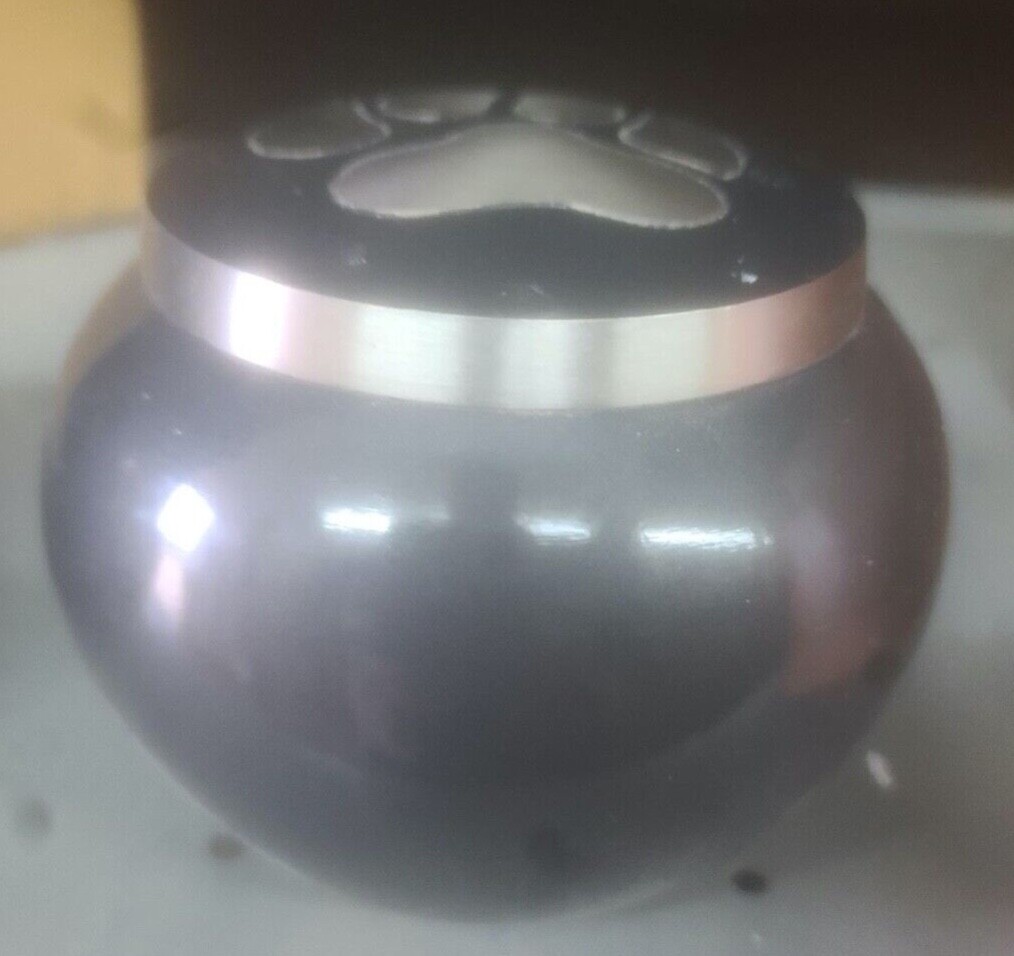 5″ Slate Grey Paw Print Jar / Pot Style Pet Urn