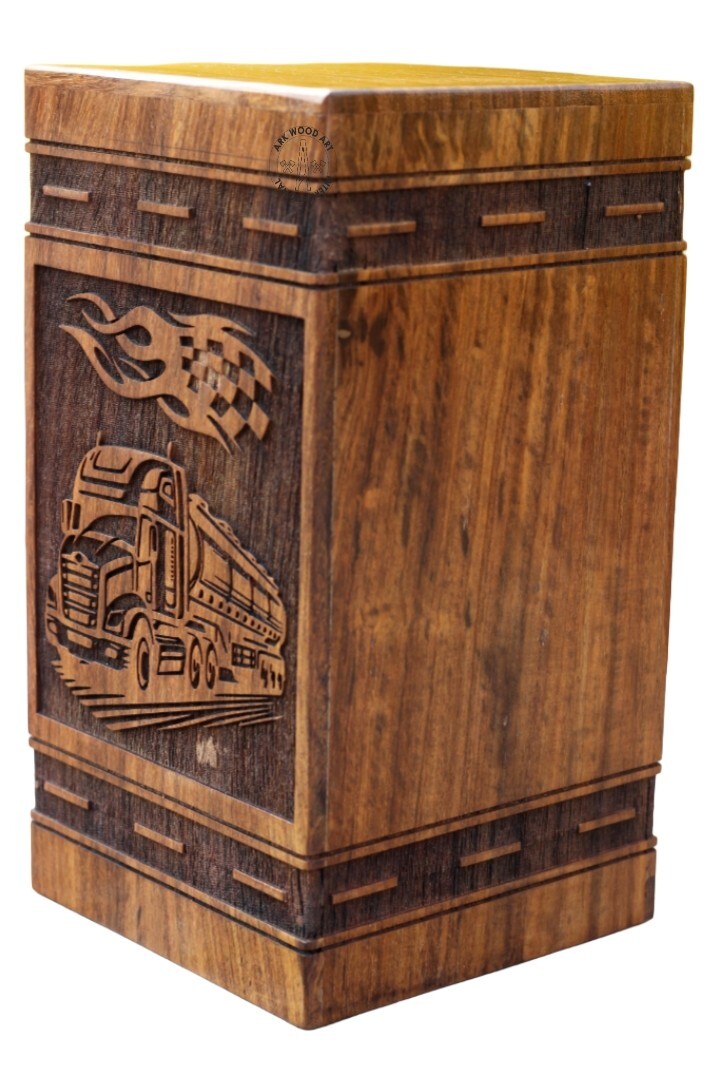 Truck Vehicles Trucking Wooden Urns Box for Human Ashes Classic Truck Jeep Adult