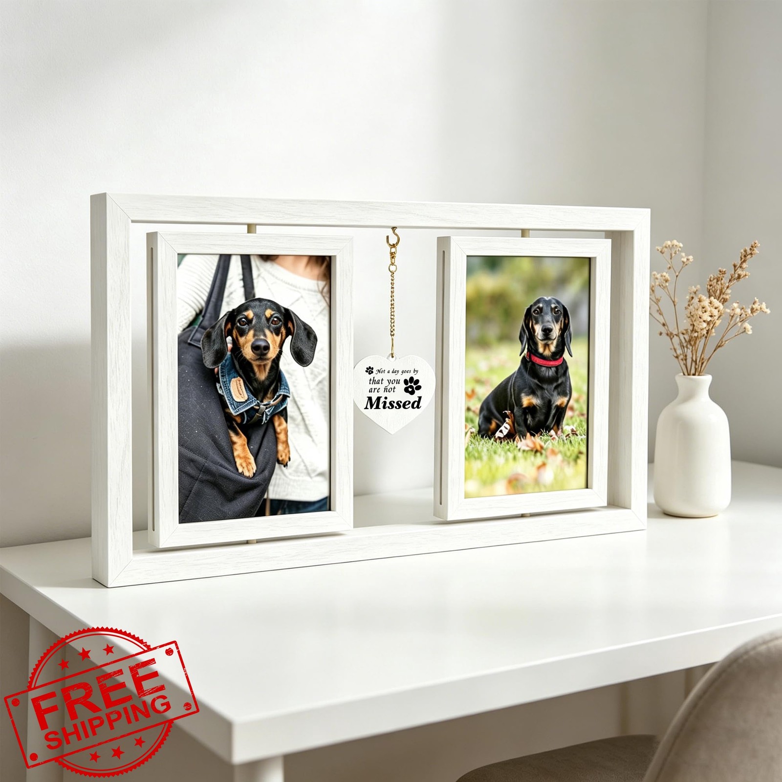 ATOBART Pet Memorial Frame White 15×8.5