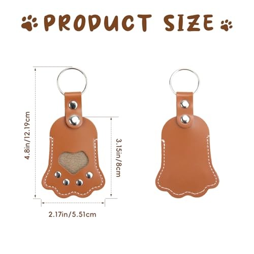 Dog Paw Fur Keychain, Dog Cat Hair Collector – Pet Memorial Gift, Cat Brown