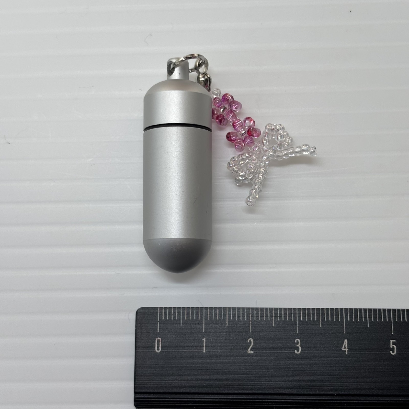 Cremation Ashes Keychain – Cremation Keepsake(pink flowers and white ribbon)