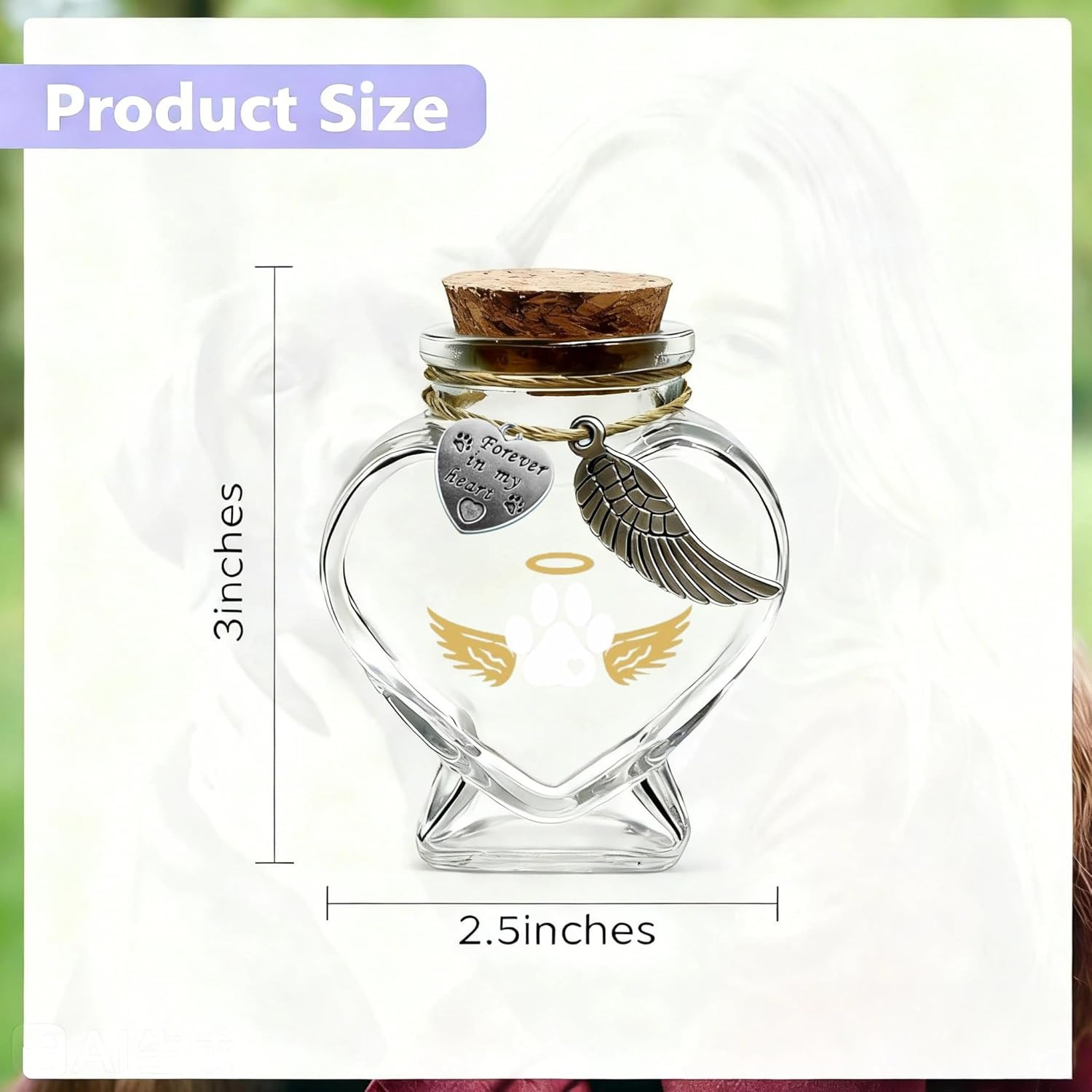 Pet Memorial Bottle for Pet Hair, Pet Fur Memorial Keepsake, Keepsake for Dog an