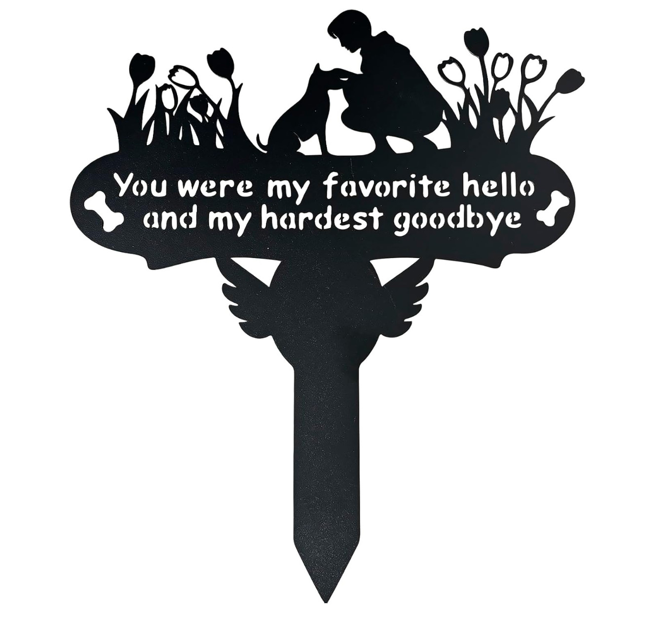 Dog Grave Marker, 12″X 14″ Metal Baked Enamel Memorial Dog