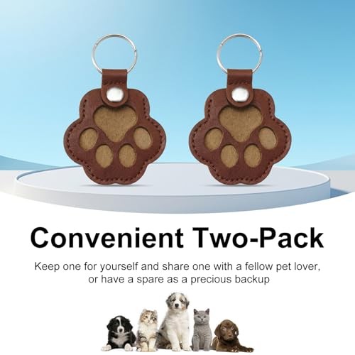 Sitiaus Paw Shaped Dog Hair Keychain Pet Fur Memory Charm for Dog & Cat Fur