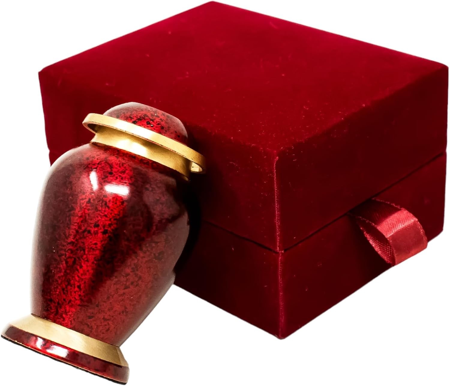 Mini Cremation Urn for Human & Pet Ashes Red Keepsake 3 Inch Small Memorial Gift