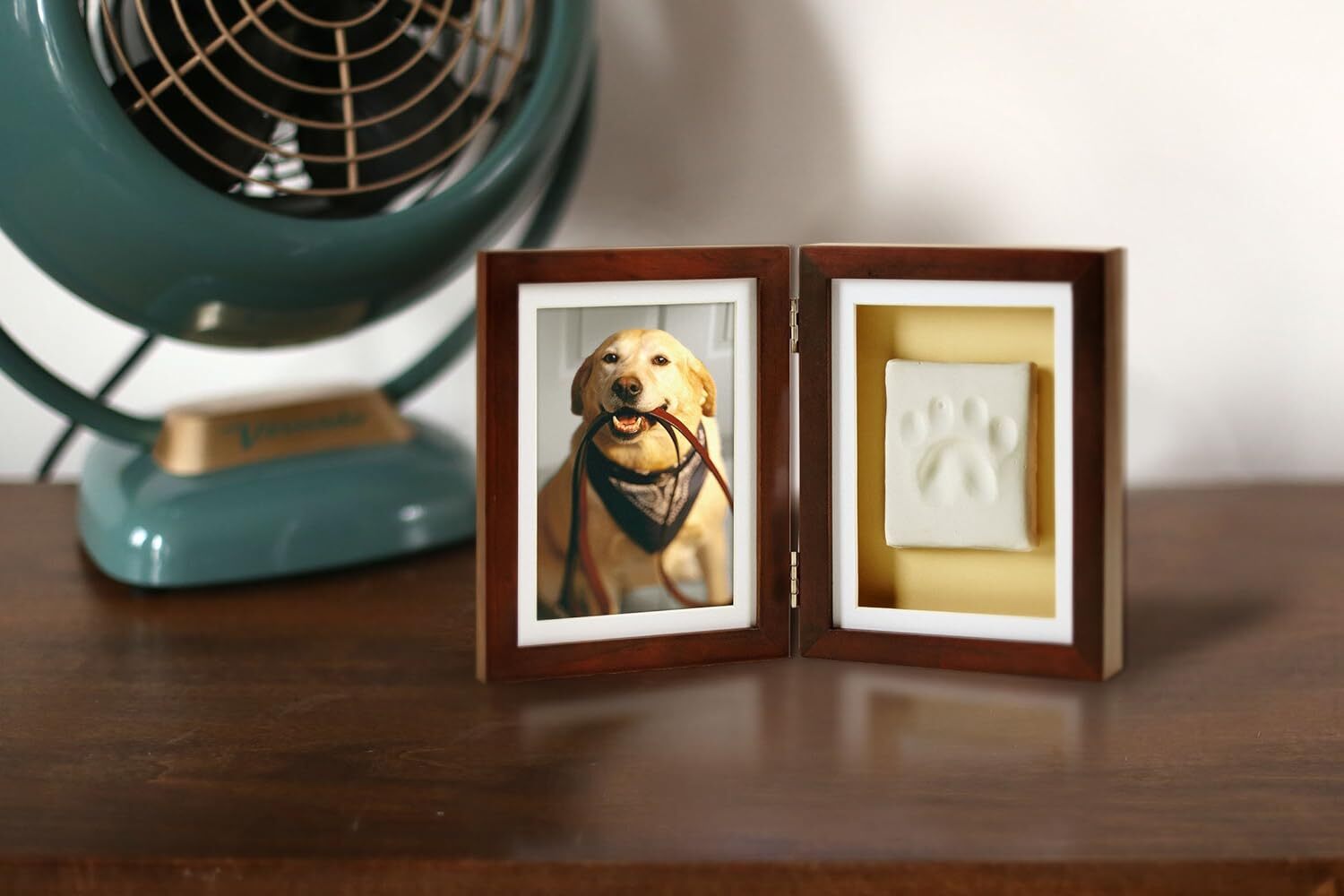 Pet Paw Print Photo Frame with Clay Imprint Kit, Pawprint Making Kit, Cat or Dog