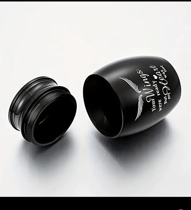 Black Steel Mini Memorial Cremation Keepsake Urns For Pet Dogs Cats Ashes Small