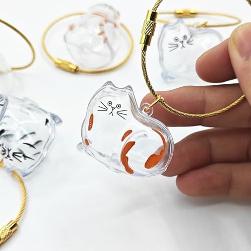 6Pcs Cat Hair Storage Pendant Keychain Pet Hair Keepsake Collector Plastic