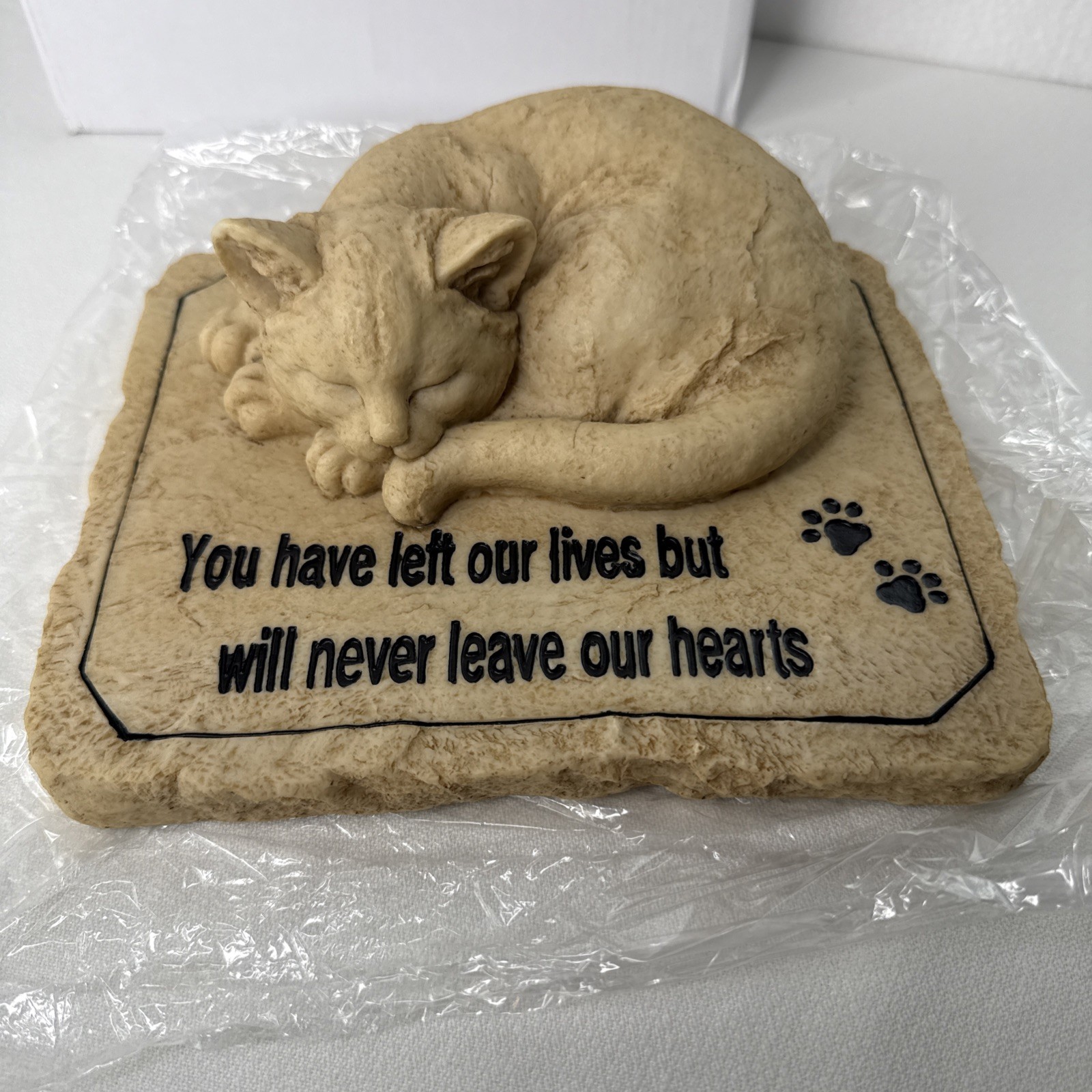 Pet Cat Memorial Stone Cat Statue “You Have Left Our Lives”